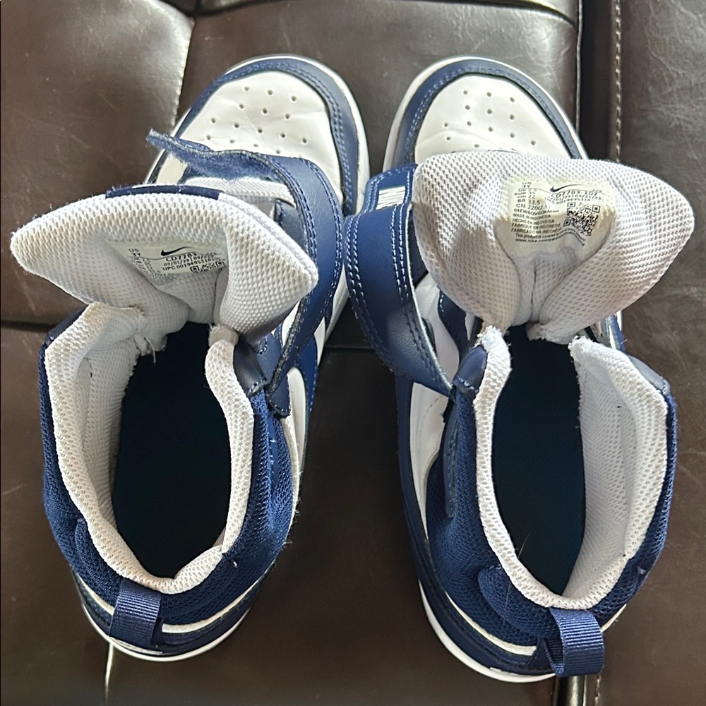 Nike Kids Basketball Blue and White Hi Top Sneakers - Picture 4 of 8